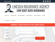 Tablet Screenshot of lincolnautoinsurance.com